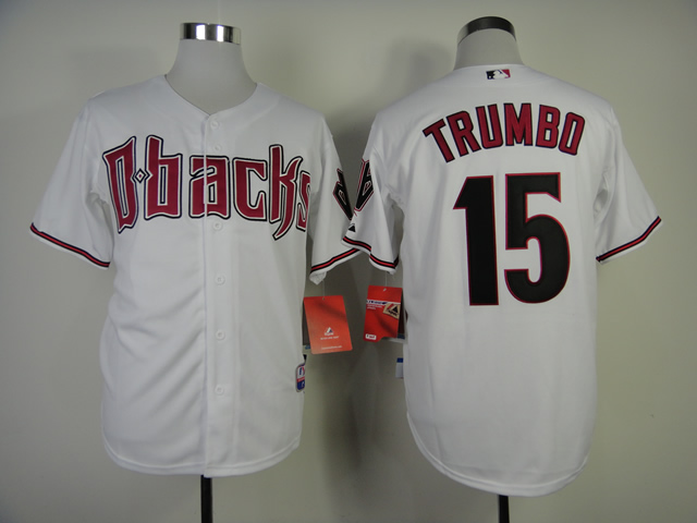 Men Arizona Diamondback 15 Trumbo White MLB Jerseys